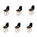 SMTE - Luna Kitchen and Dining Chairs - 6 x Chairs - Midnight Black