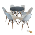 SMTE - White Chair with Black table with  KeychainSet With 6