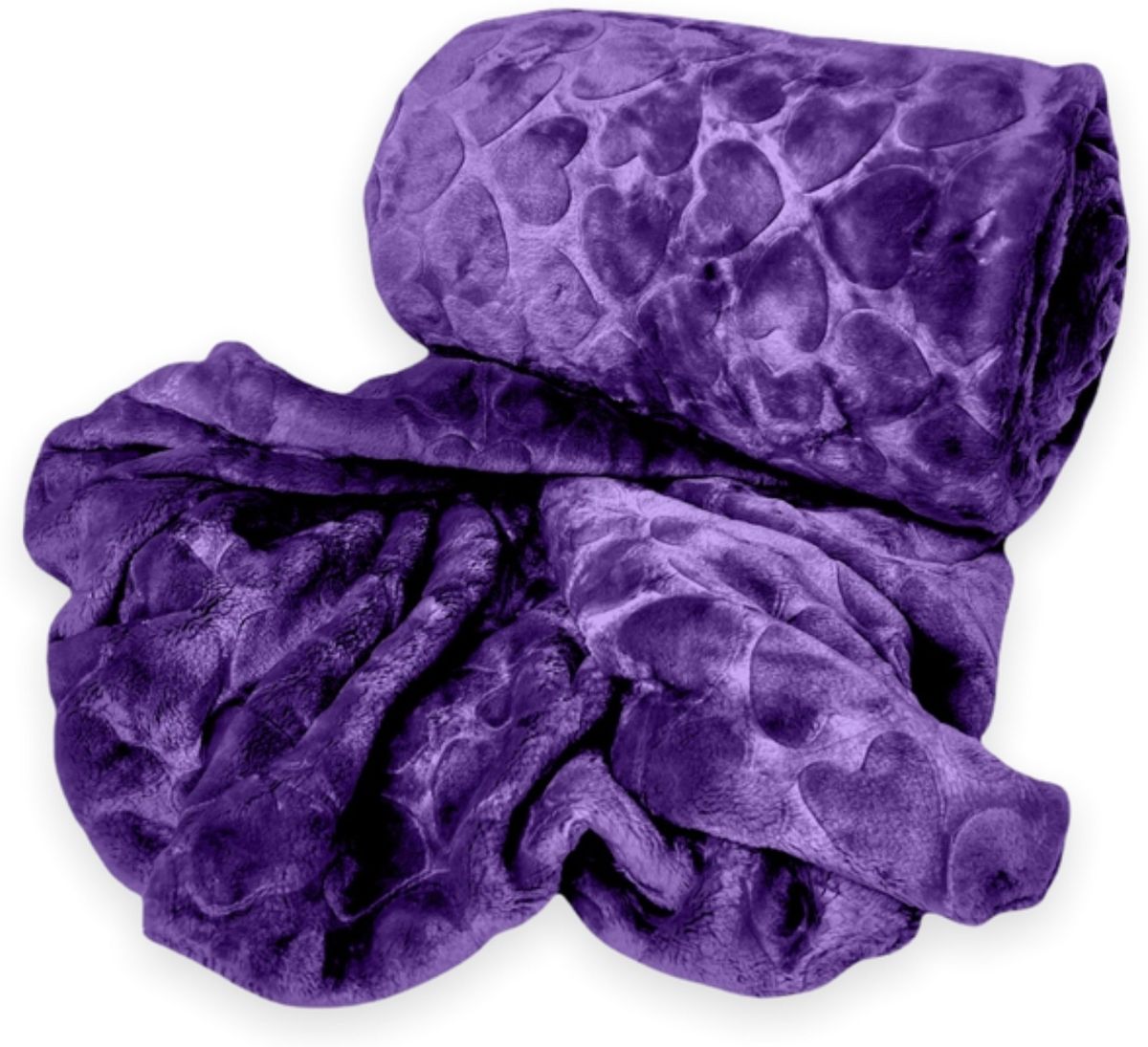 SMTE - Acesa Premium Quality Fleece Blanket 210x180cm For Winter - Dark Purple