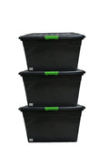 SMTE - 85L Black Plastic Storage ContainersSet of 3