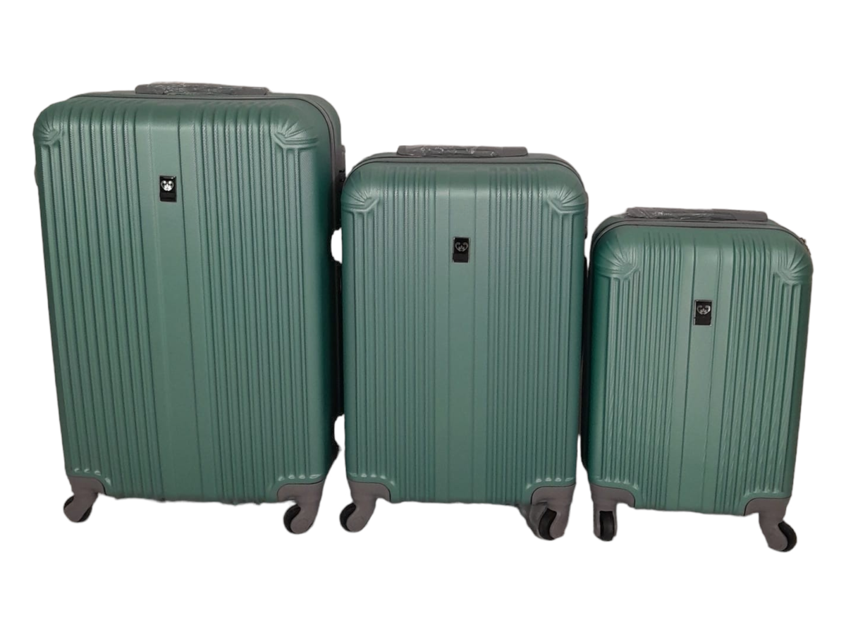 SMTE -  Quad Wheel Quality Travel Ware - 3 Piece Luggage Set-ALIN - Green