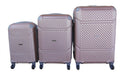 SMTE - 3 Piece Hard Outer Shell Quad Wheel Luggage Set - S-1-5 - Rose Gold