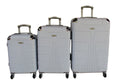 SMTE - Durable 3Piece ABS Luggage Set with Spinner Wheels, Combination LockWhite