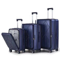 SMTE - Navy Blue PC Luggage Set21", 25", 29" Expandable with TSA Locks