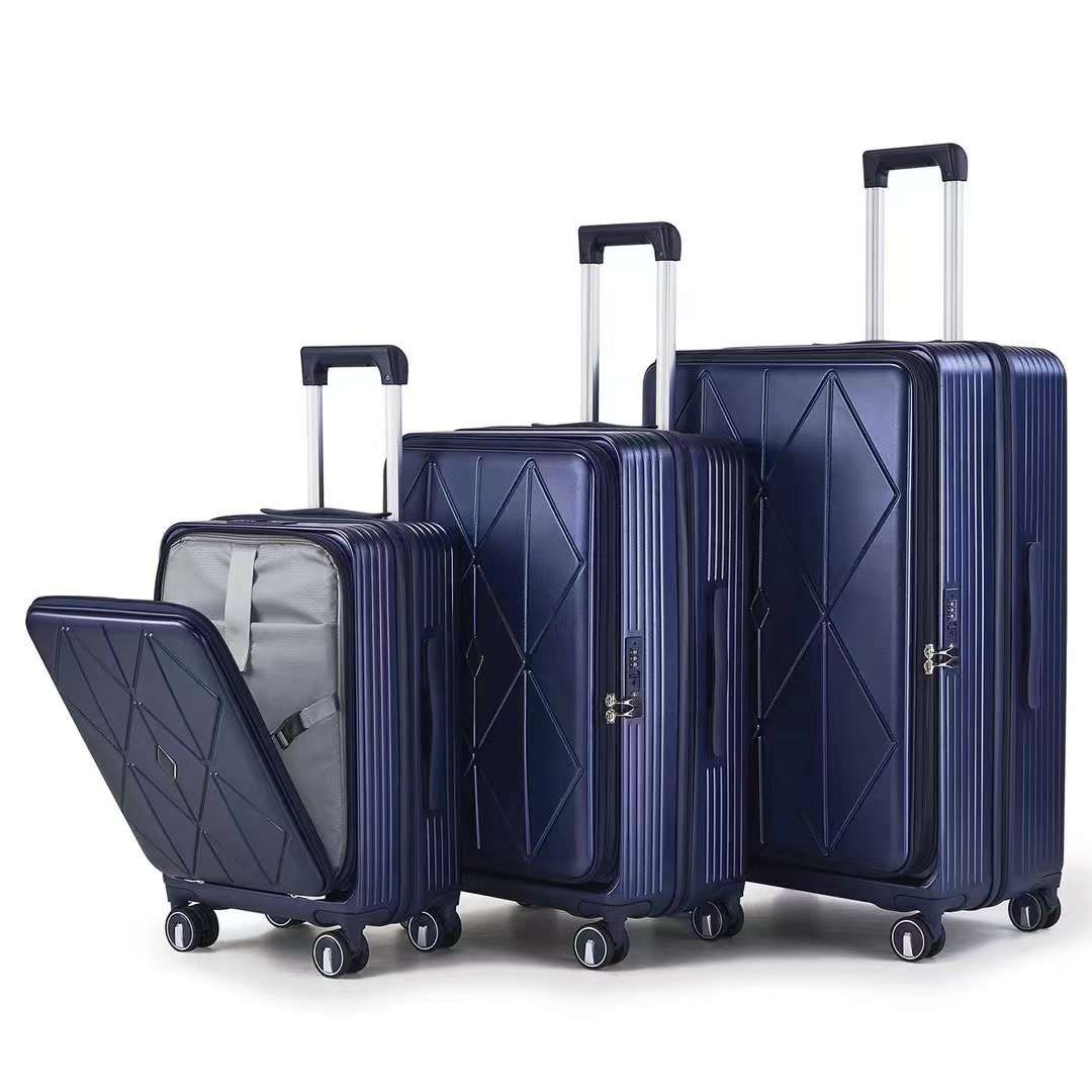 SMTE - Navy Blue PC Luggage Set21", 25", 29" Expandable with TSA Locks