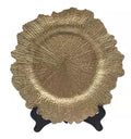 SMTE - 25 Piece Gold UnderPlates, 38cm Reef Plastic Chargers for Dinner Plate