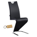 SMTE - Elegant Harmony Dining Chairs for Timeless Comfort black + Keyring