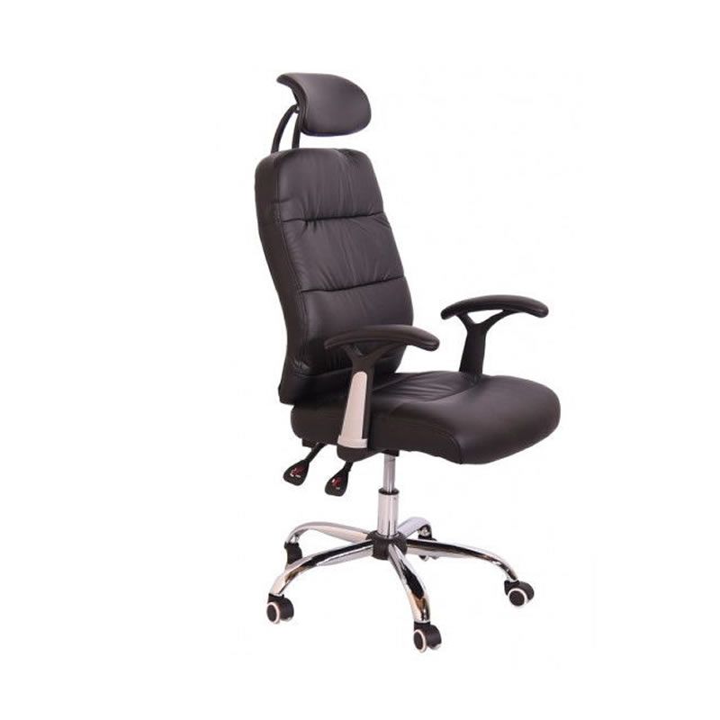 SMTE - PU Leather Reclining Office Chair with Head and Arm rests - Brown