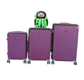 SMTE - Purple 3Piece ABS Spinner Luggage Set + Green Ladybug Kids Backpack