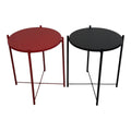 SMTE -  Round Occasional Coffee Table Set of 2Red And Black