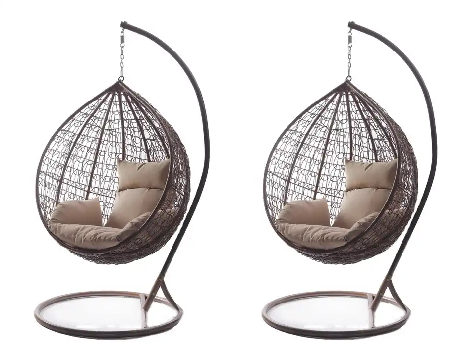 SMTE - Swing / Hanging Chairs /Patio / Garden / Balcony2 Pack Brown Colour