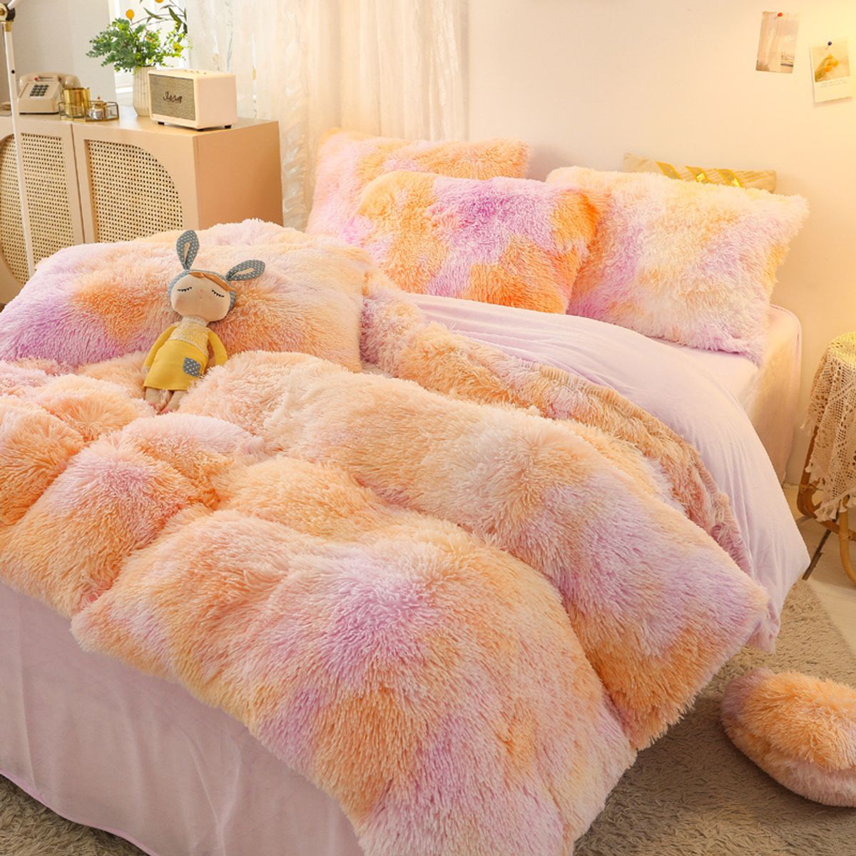 SMTE - Fluffy Comforter Wooled - Peach Ombre