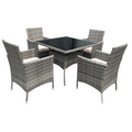 SMTE - Luna Garden Dining SetElegant Outdoor Furniture with Glass Tabletop