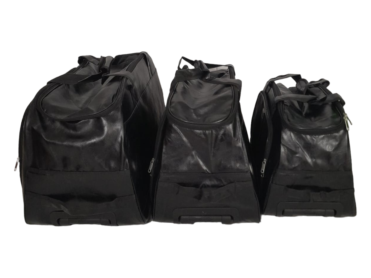 SMTE -  3 Piece Leather Hand luggage bags- Brown - Black