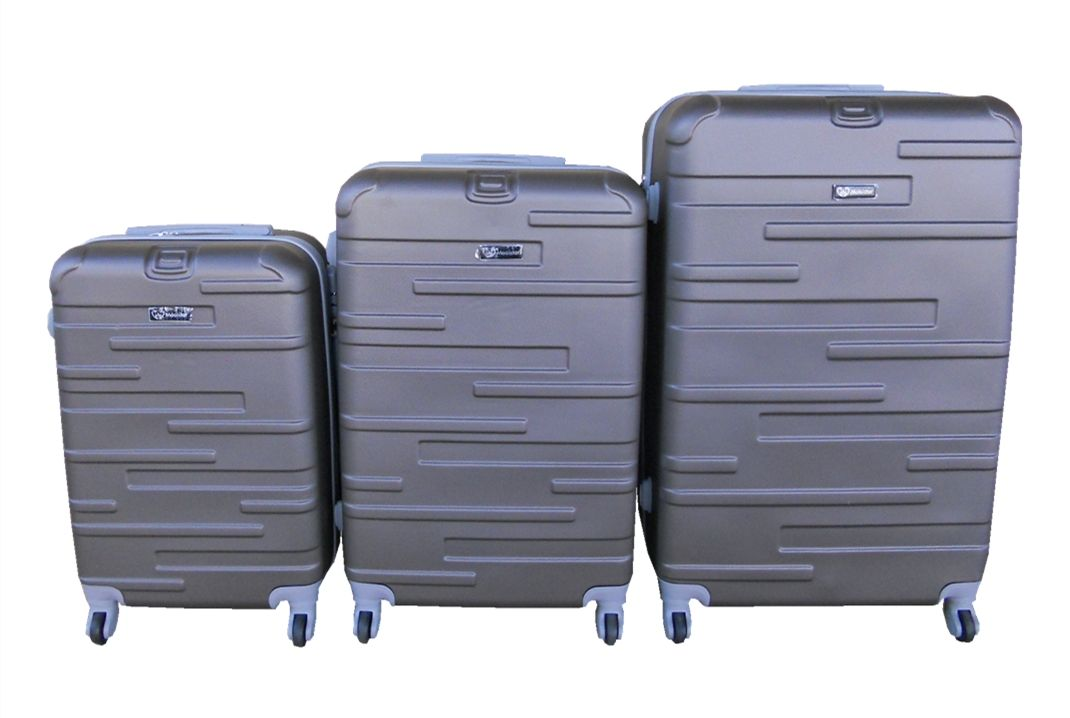 SMTE - ABS Luggage SetSpinner Suitcases with Locks, 360 Wheels3PieceBrown