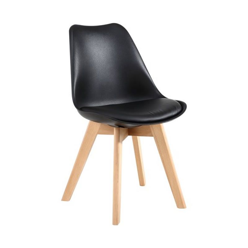 SMTE - Classy Padded PU Leather Chair - Black