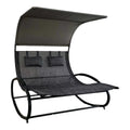 SMTE - 2 Seater Plastic Swing Chair with CanopyGrey