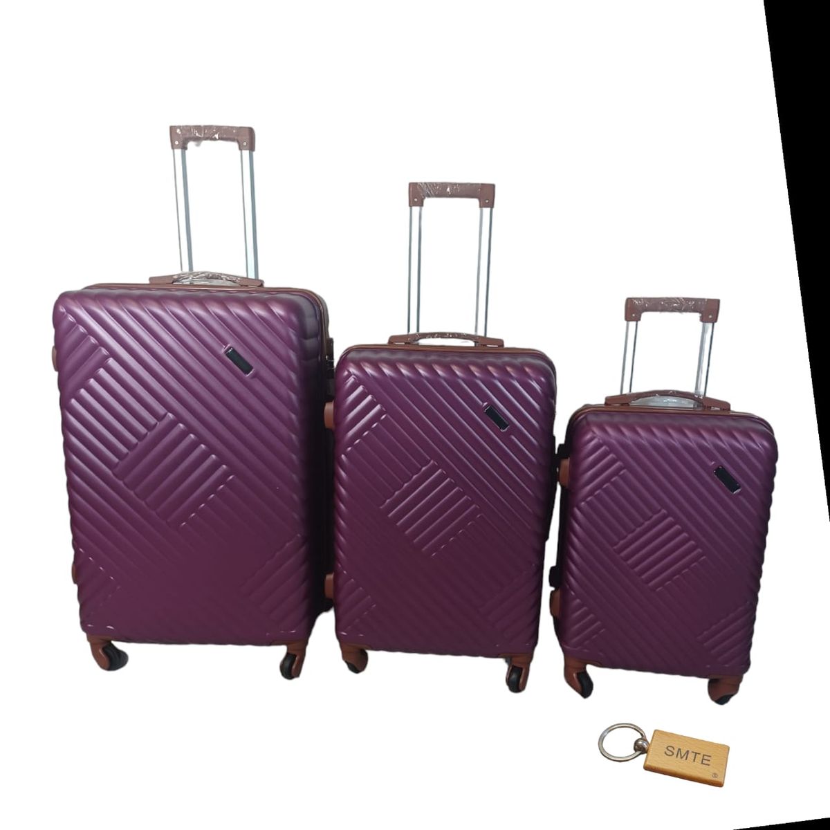 SMTE - Expert Hard Outer Shell SuitcaseQuad WheelG2 With  Bag Tag3PiecePurple