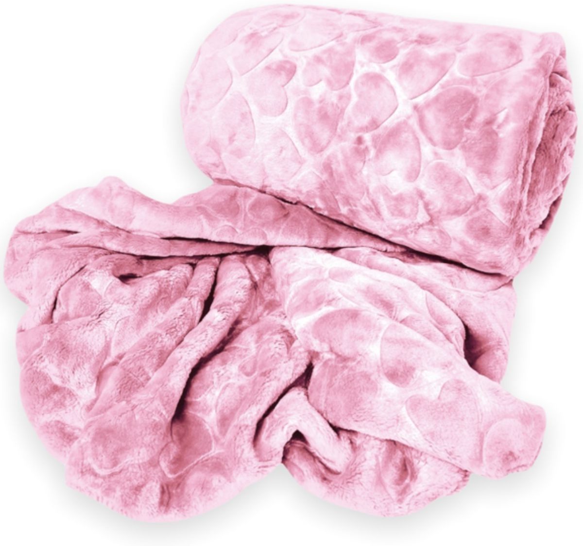 SMTE - Polyester Heart All Double Fleece Blanket - Pink