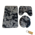 SMTE - Sumptuous Comfort: Plush and Fluffy Toilet Seat Cover+ KeyringGrey Mix