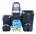 SMTE - Navy ABS 5Piece Luggage Set with Mickey Mouse Case & Buffalo School Bag