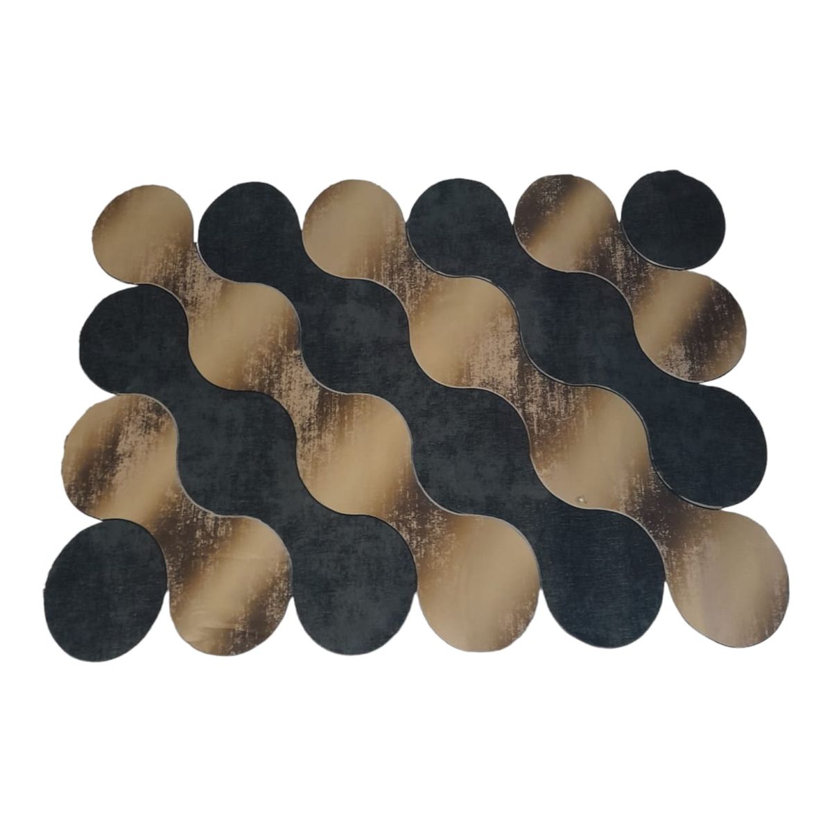 SMTE -  Quality Large 3D Printed European Style Rug - Black & Gold - F1 - B15