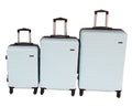 SMTE - 3Piece White ABS Luggage Set with Spinner Wheels and Nested Design