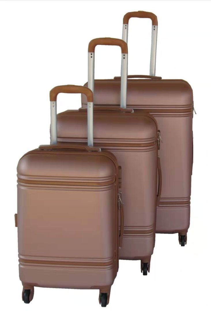 SMTE - 3Piece ABS HardShell Luggage Set with Spinner WheelsRose Gold Finish