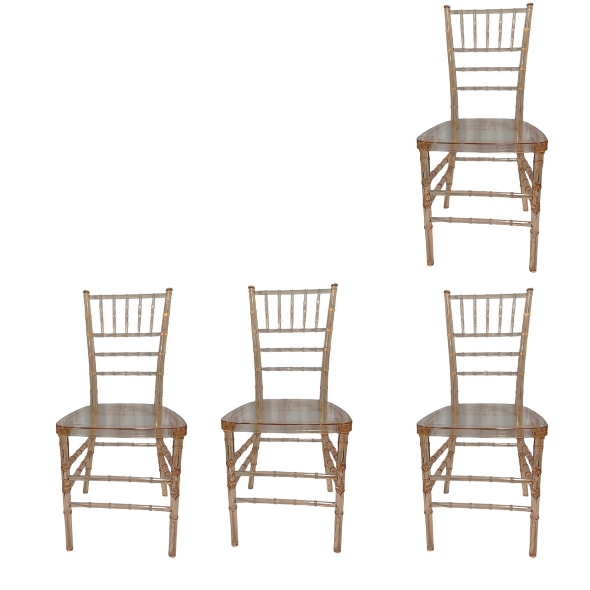 SMTE - Golden Elegance: The Tiffany Clear Chair set of 4