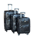 SMTE - Le Emporer Luggage Set Leather 3 Pieces SuitcasesMidnight Black