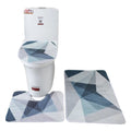SMTE - Stunning 3 Piece Anti-Slip Soft Foam Bathroom Set - Triangle Pattern