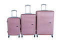 SMTE - 3 Piece Elegant Rose Gold ABS Luggage Set Durable Lightweight