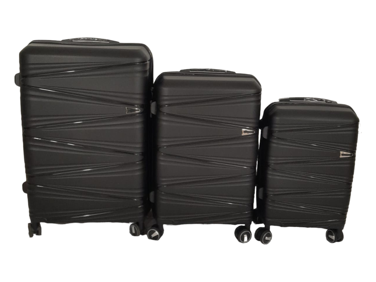 SMTE -  Acesa Hard Shell Elite UBS Suitcase Set 3 Piece - Black
