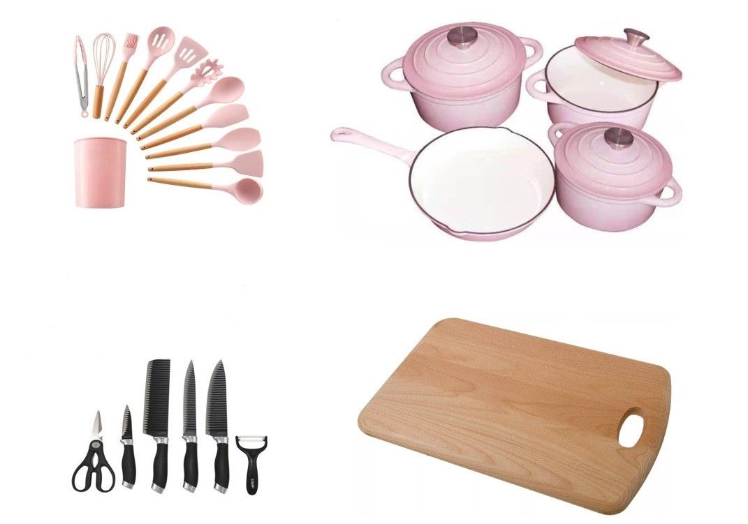 SMTE - 27-Piece Cookware Bundle Combo - Pink