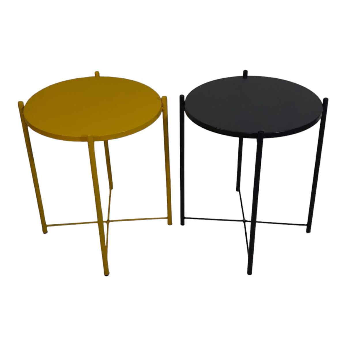 SMTE -  Round Occasional Coffee Table Set of 2Yellow And Black