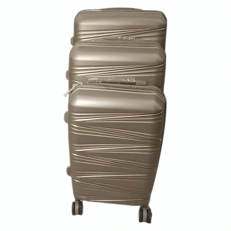 SMTE - 3Piece Unbreakable Polypropylene Luggage SetBrown
