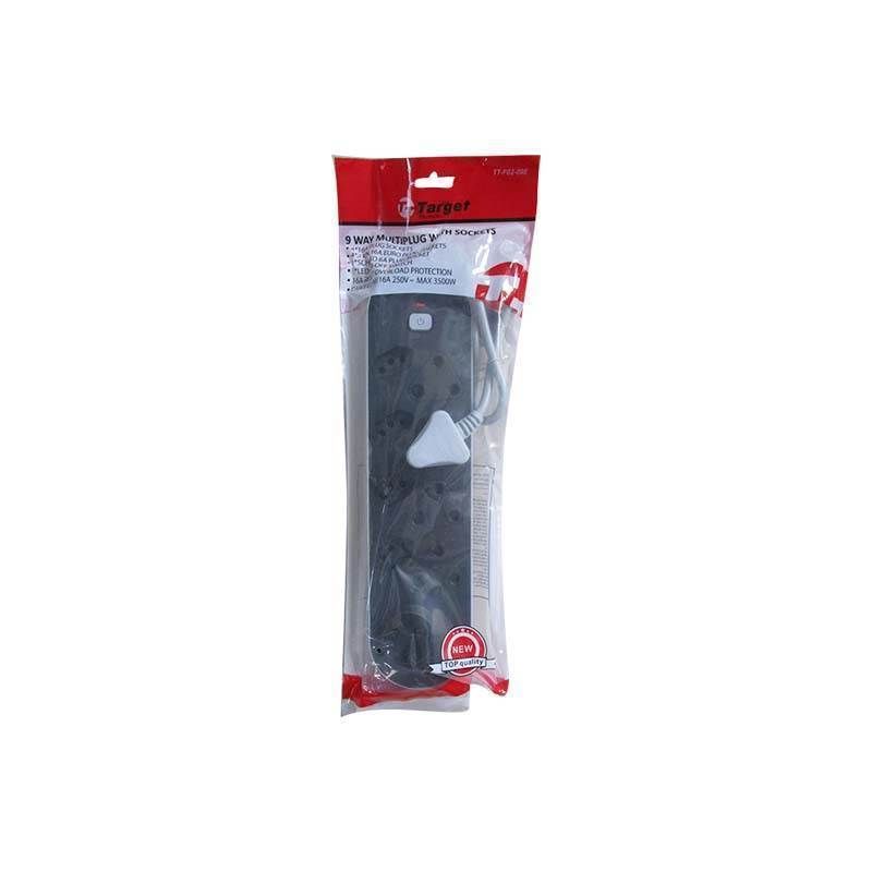 SMTE - Target 9 Way Multi Plug with Sockets Black