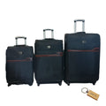 SMTE - G4 Premium 3Piece Suitcase Set: Black+  Keyring