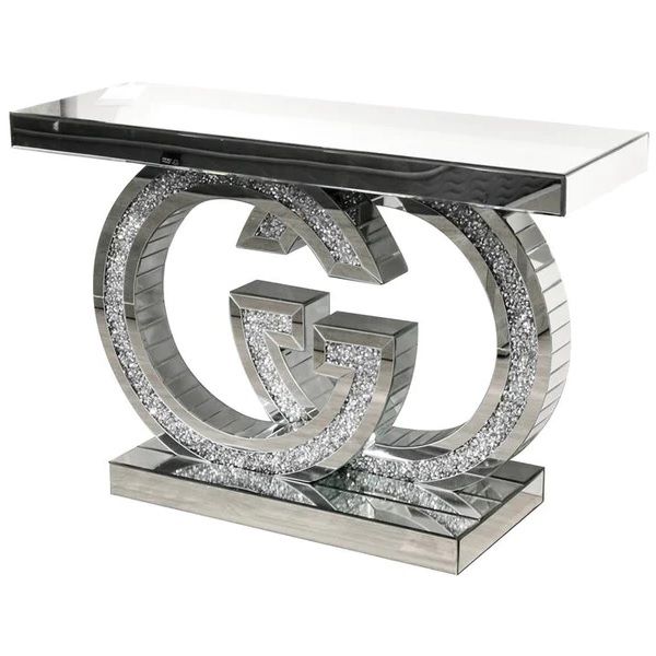 SMTE - Mirrored Console Table - Silver
