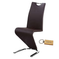 SMTE - Elegant Harmony Dining Chairs for Timeless Comfort Brown + Keyring