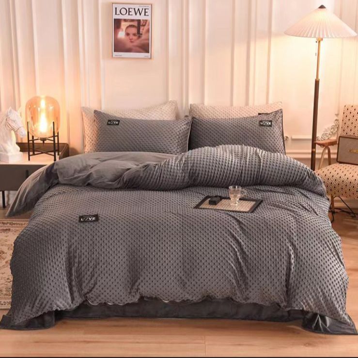 SMTE - Polka Comforter Set - Grey