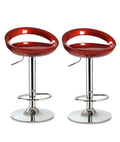SMTE - Set Of 2 Modern Stylish Kitchen Breakfast Bar Stools - Red