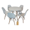SMTE - White Chair with White Table with KeychainSet For 5