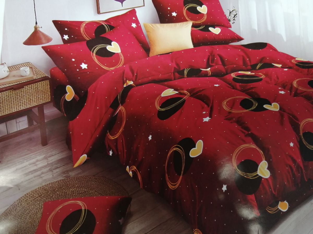 SMTE - 6 Piece Red Heart Duvet Cover Set