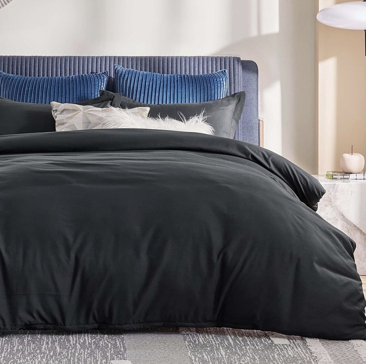 SMTE - High Quality Fabric Ace Premium Duvet Covet Set - Black - Double