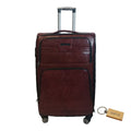 SMTE - Premium Leather Suitcase Medium 65cm with  Keyring1 PieceBrown