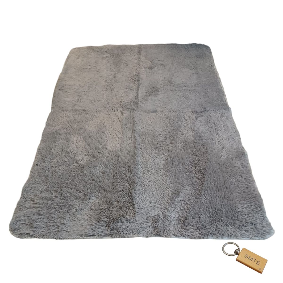 SMTE - Luxurious Fluffy Carpet: Softness and Style for Your Space with  KeyringGrey