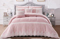 SMTE - Polyester Plain All Queen Comforter Set - Pink