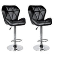 SMTE - 2 Pcs Modern and Stylish Diamond Padded Kitchen and Bar Stool - Black