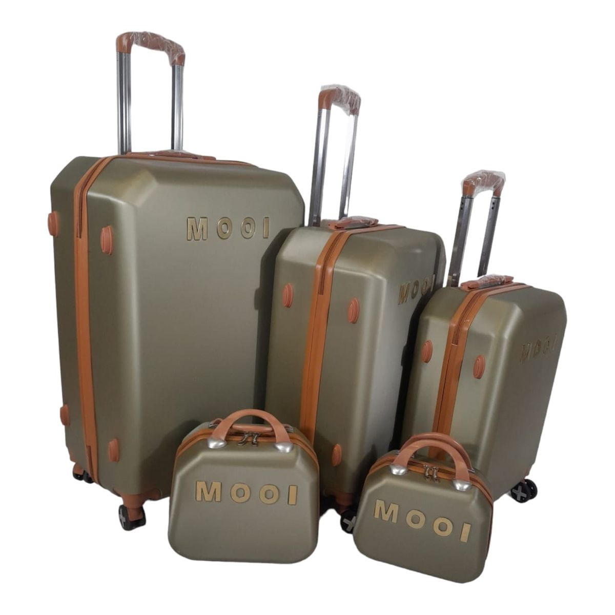SMTE - Quality Luggage Suitcase Hardshell Mooistar 5 Piece - Gold